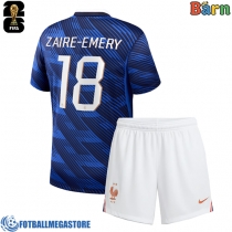 Fotballdrakt Barn Frankrike Warren Zaire-Emery #18 Hjemmedraktsett VM 2026 Kortermet (+ Korte bukser)